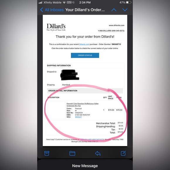 Kenneth Cole Reaction Rufflelicious Teal Bikini Bra Top - Picture 7 of 7